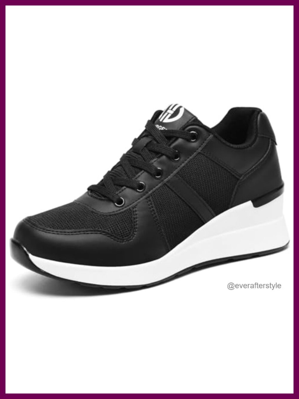 Wedge Sneakers for Women Breathable Mesh Non-Slip Lace-Up High Heel Shoes